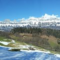 Alpy w lutym z okienka #góry #zima