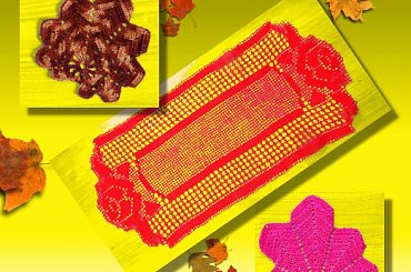 Jesień #SzydełkoweSerwetki #liście #liść #bieżnik