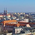 Wrocław - widok z MOSTKU CZAROWNIC zw, także MOSTKIEM POKUTNIC - w tle KATEDRA Św. Jana Chrzciciela