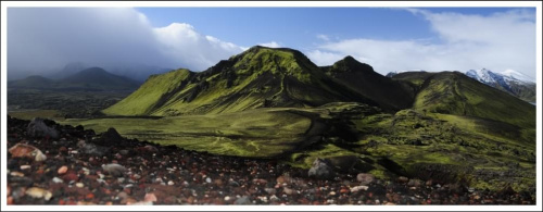 View from Ljotipollur volcano rim. Near Langmannalaugar.