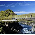 Bridge over glacial river.