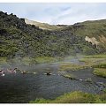 Natural hot spring. Landmannalaugar.