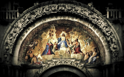 Mozaika na sklepieniu środkowego portalu Bazyliki Św. Marka w Wenecji