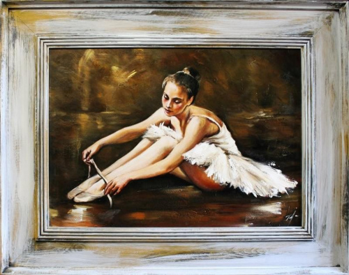 Ballerina- Ölgemälde handgemalt Vintage Rahmen-Sygniert 96x76cm, G15109
199euro,wys - 0 euro. #kobieta