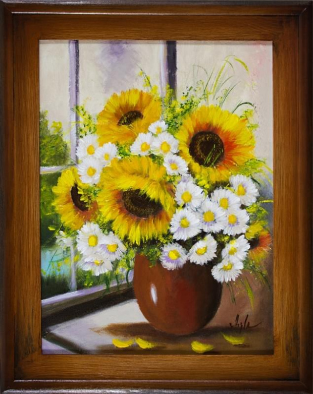 Tytul : Sonnenblumen - Ölgemälde handgemalt Rahmen Sygniert 47x37cm, G16345.
65 euro, wys - 0 euro. #kwiaty