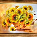 Tytul : Sonnenblumen - Ölgemälde handgemalt Rahmen Sygniert 106x76cm, G02870
189 euro, wys - 0 euro. #kwiaty