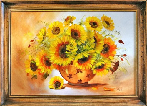 Tytul : Sonnenblumen - Ölgemälde handgemalt Rahmen Sygniert 106x76cm, G02870
189 euro, wys - 0 euro. #kwiaty