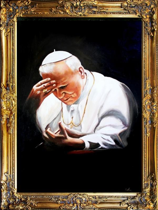 Tytul : Papst Johannes Paul II - Ölgemälde handgemalt Rahmen Sygniert 83x63cm, G01350
189 euro, wys - 0 euro. #Papiez