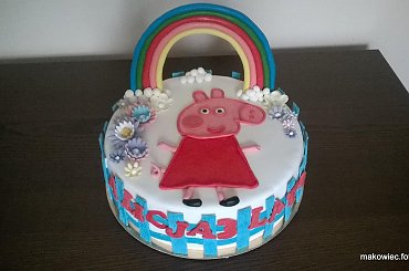 Świnka PEPE #świnka #pepe #tprty #okazjonalne #torty #świnka na #torcie #świnka #tęcza