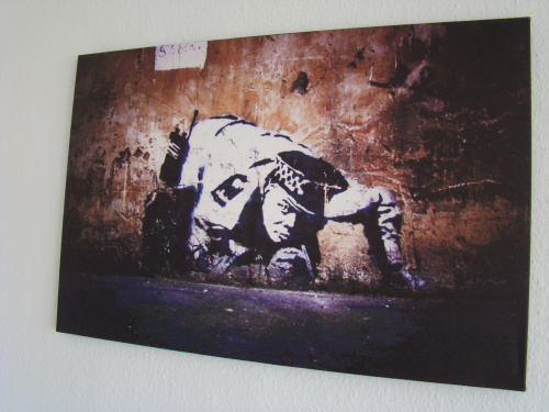 Banksy - 90x60cm Leinwand Kunstdruck Graffiti licytacja